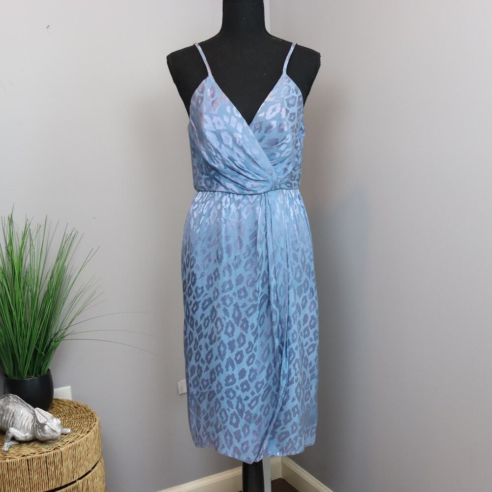 Vintage Lillie‎ Rubin Blue Leopard Print Dress | 80s Glam Party Dress | S/M